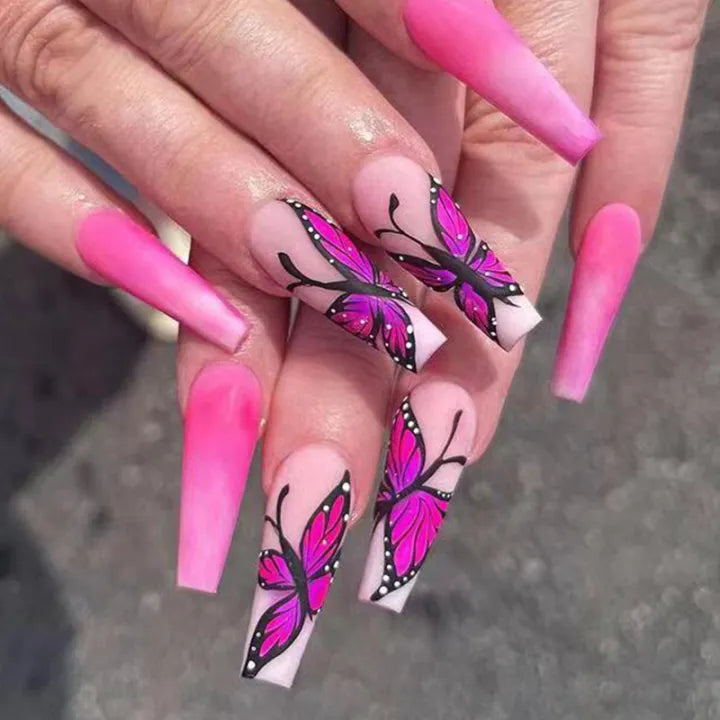 Butterfly Long Nails