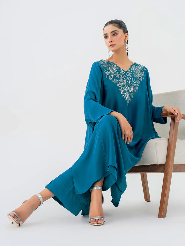 2 Piece Silk Suit-Embellished