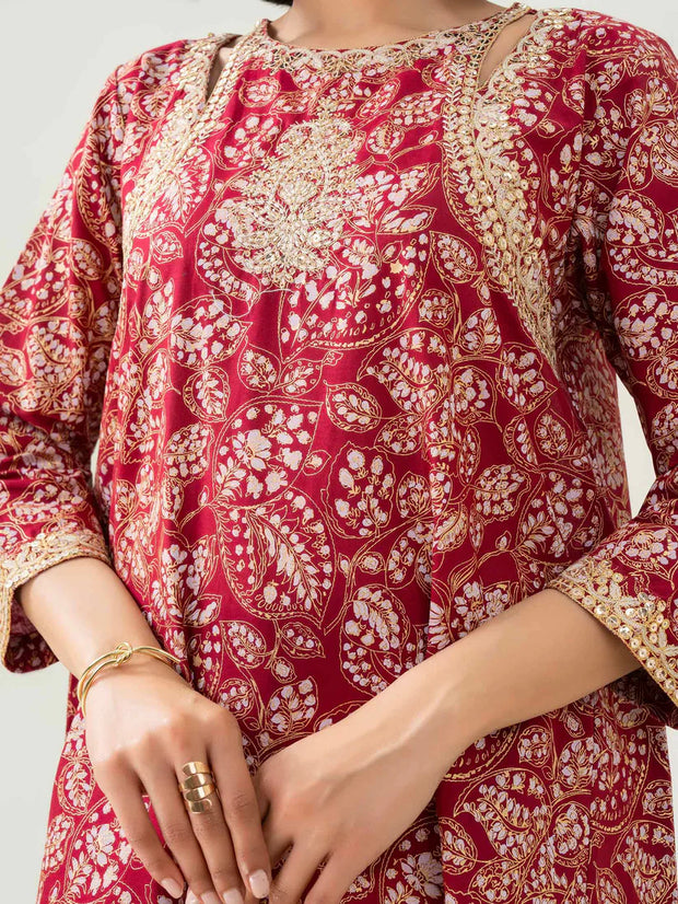 2 Piece Lawn Suit-Embroidered